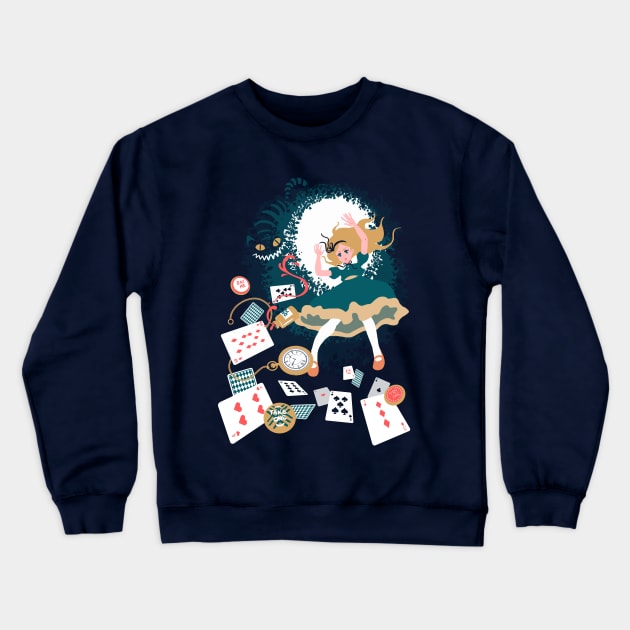 Down the Rabbit Hole Crewneck Sweatshirt by RetroFreak